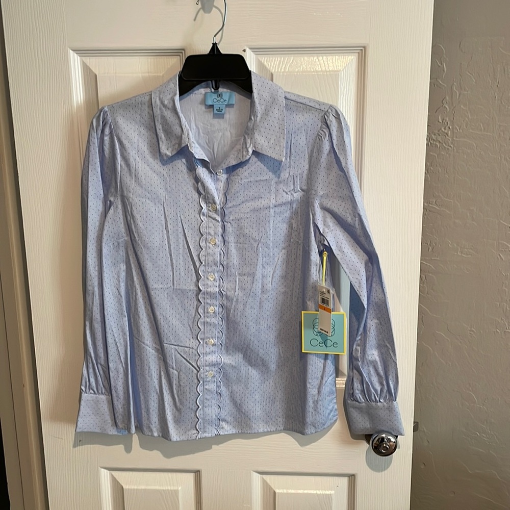 CeCe blue collared shirt